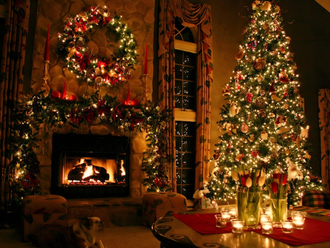 Christmas Tree Fireplace Scene 2